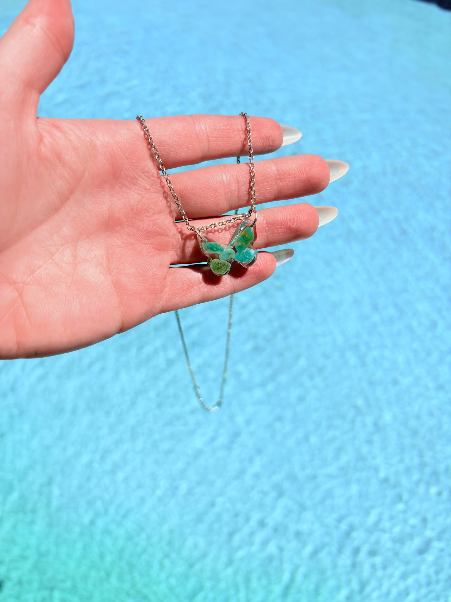 Amazonite Butterfly Necklace