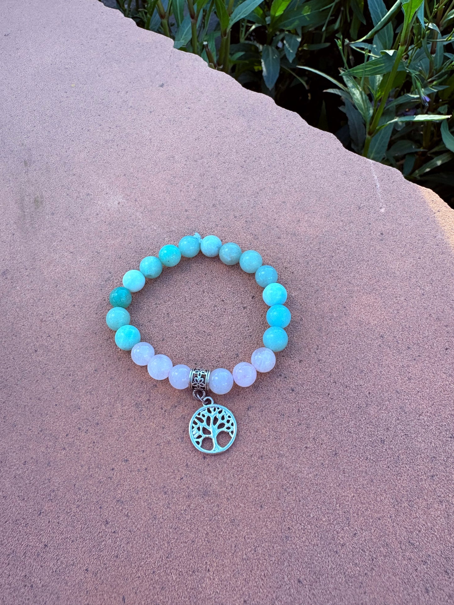 Light Green Jade & Rose Quartz