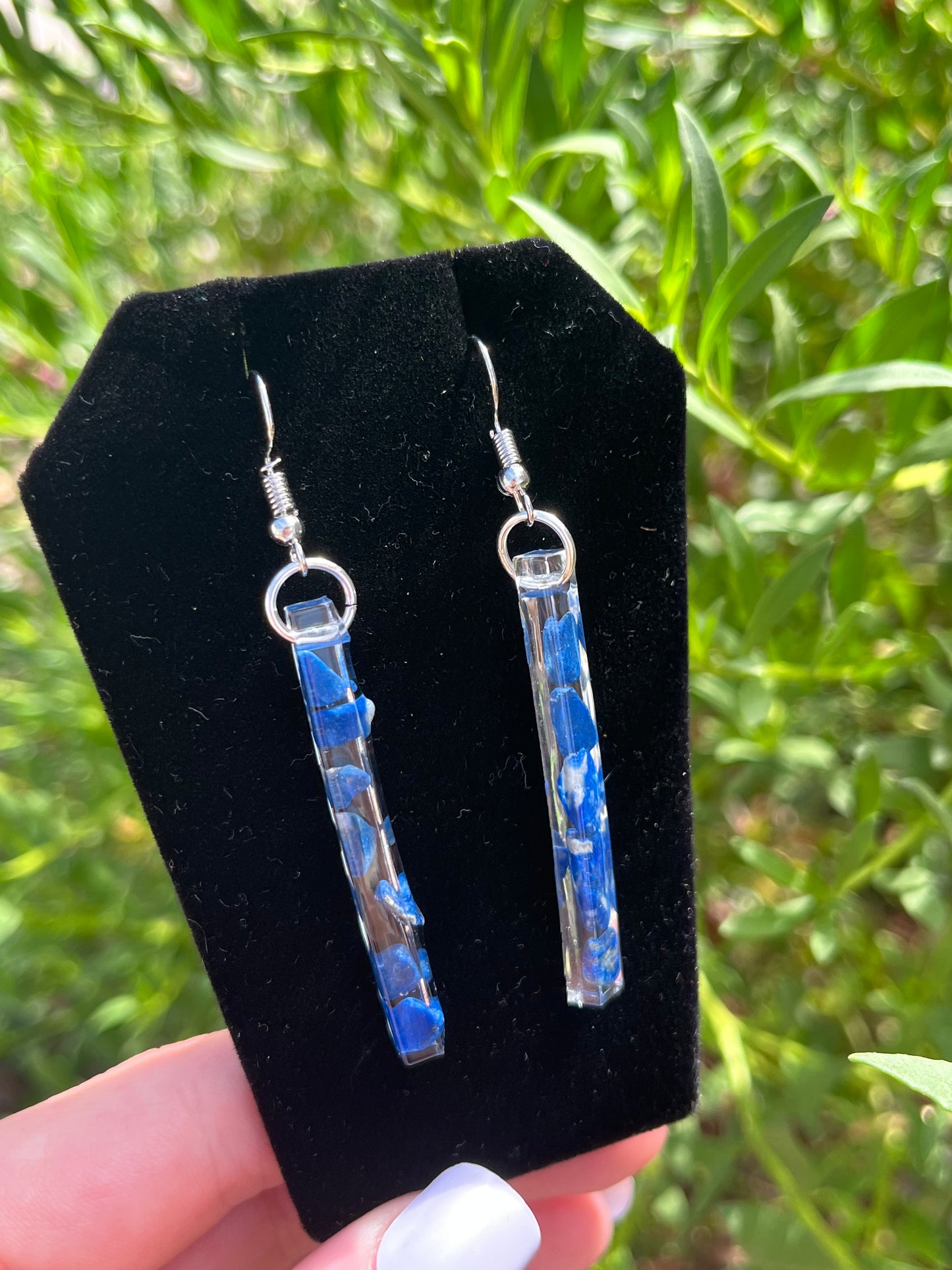 Lapis Lazuli Bar Earrings