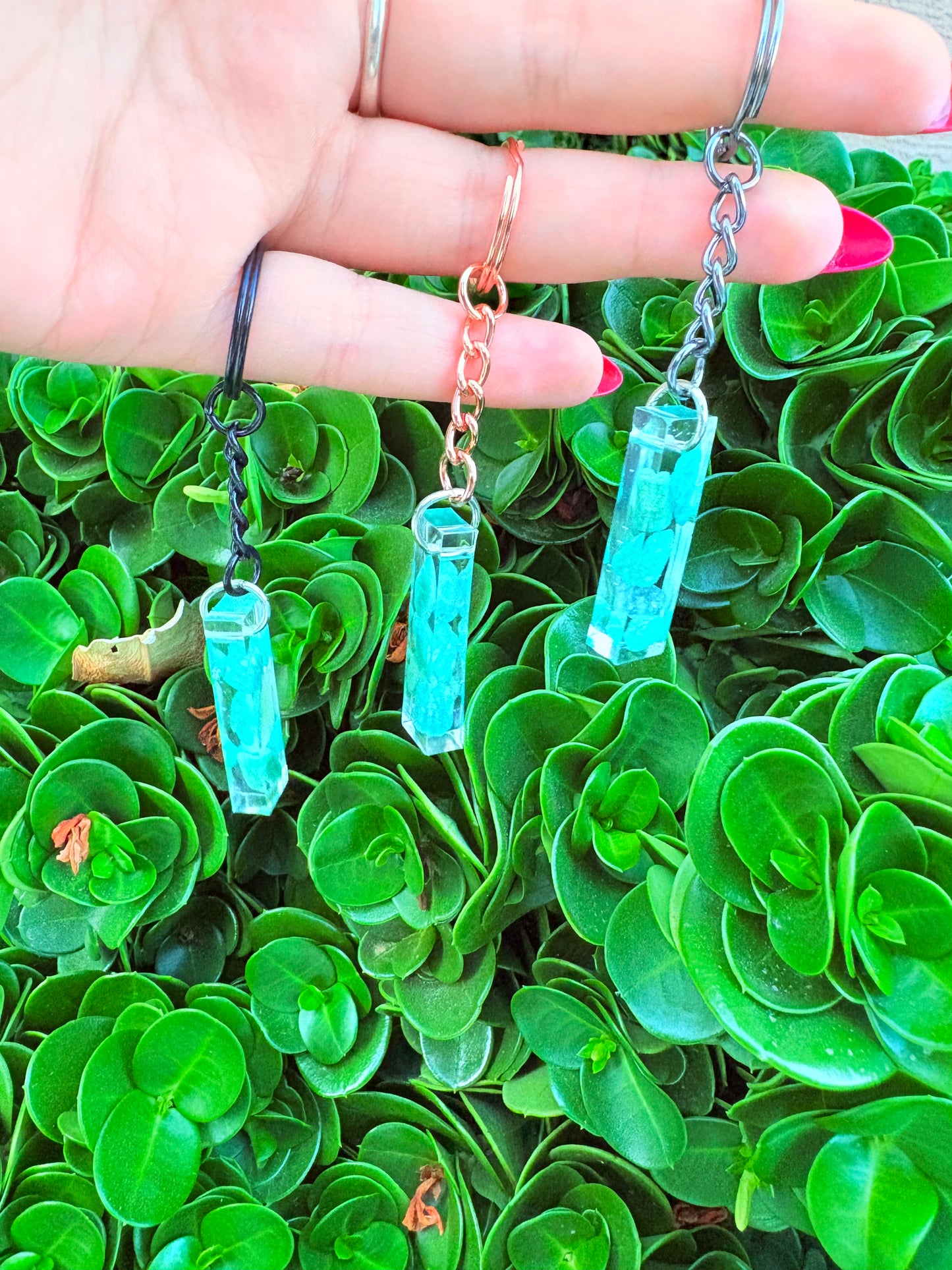 Amazonite Bar Keychain