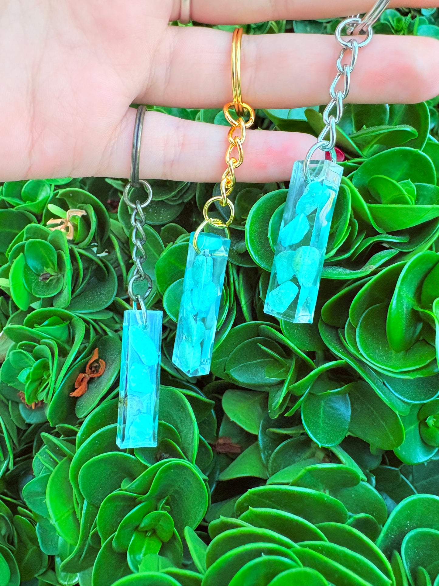 Amazonite Bar Keychain