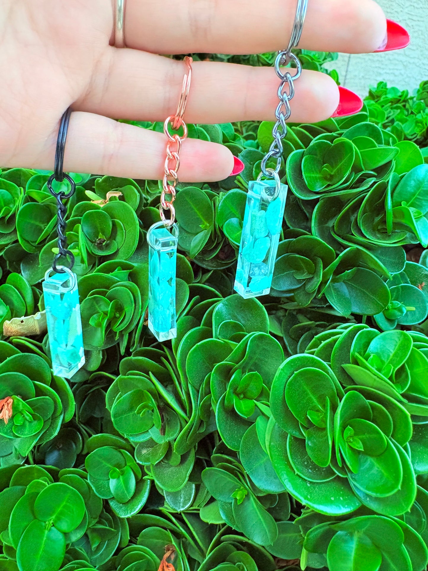 Amazonite Bar Keychain