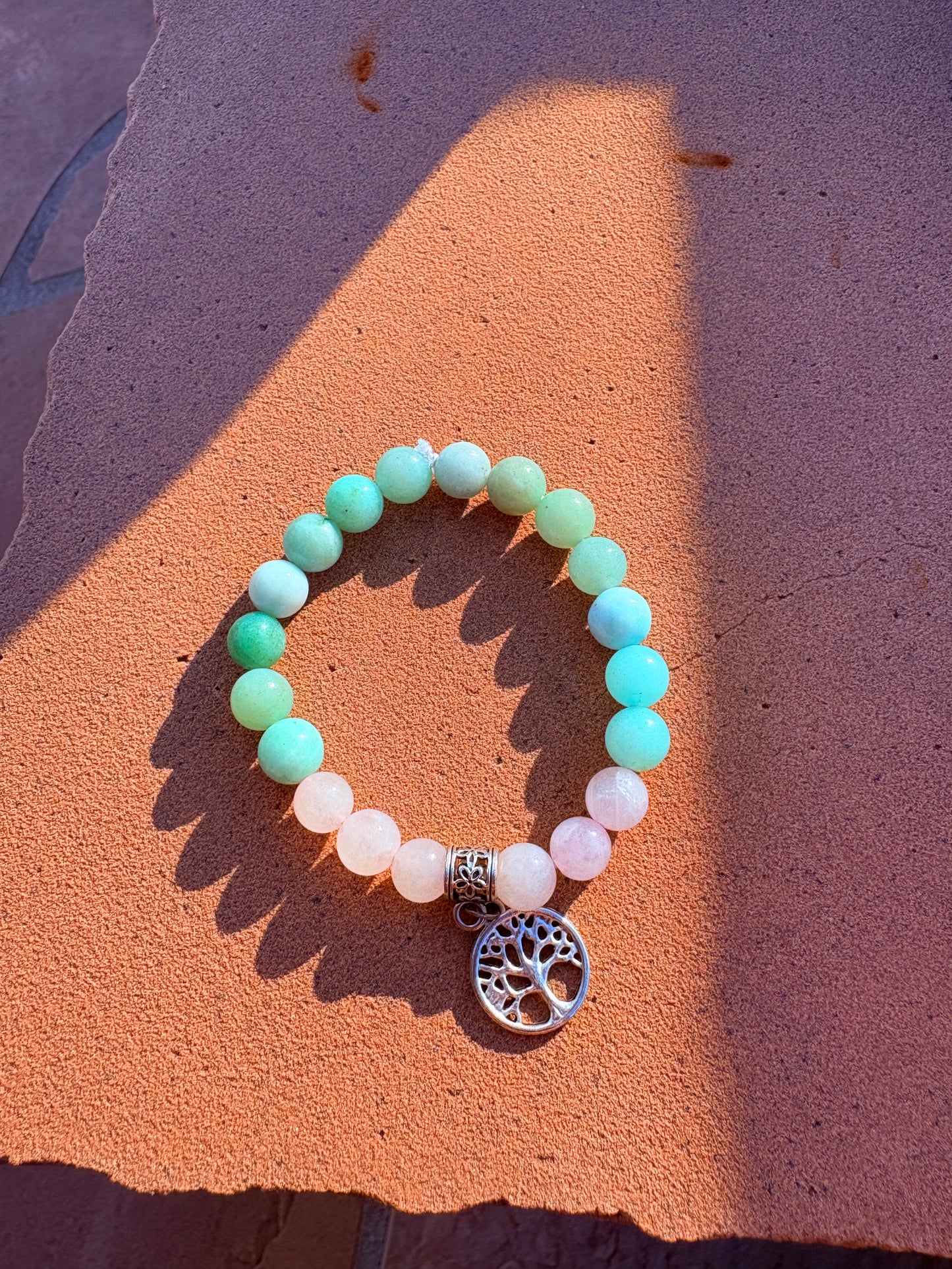 Light Green Jade & Rose Quartz