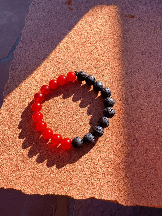 Red Jasper & Black Lava Rock