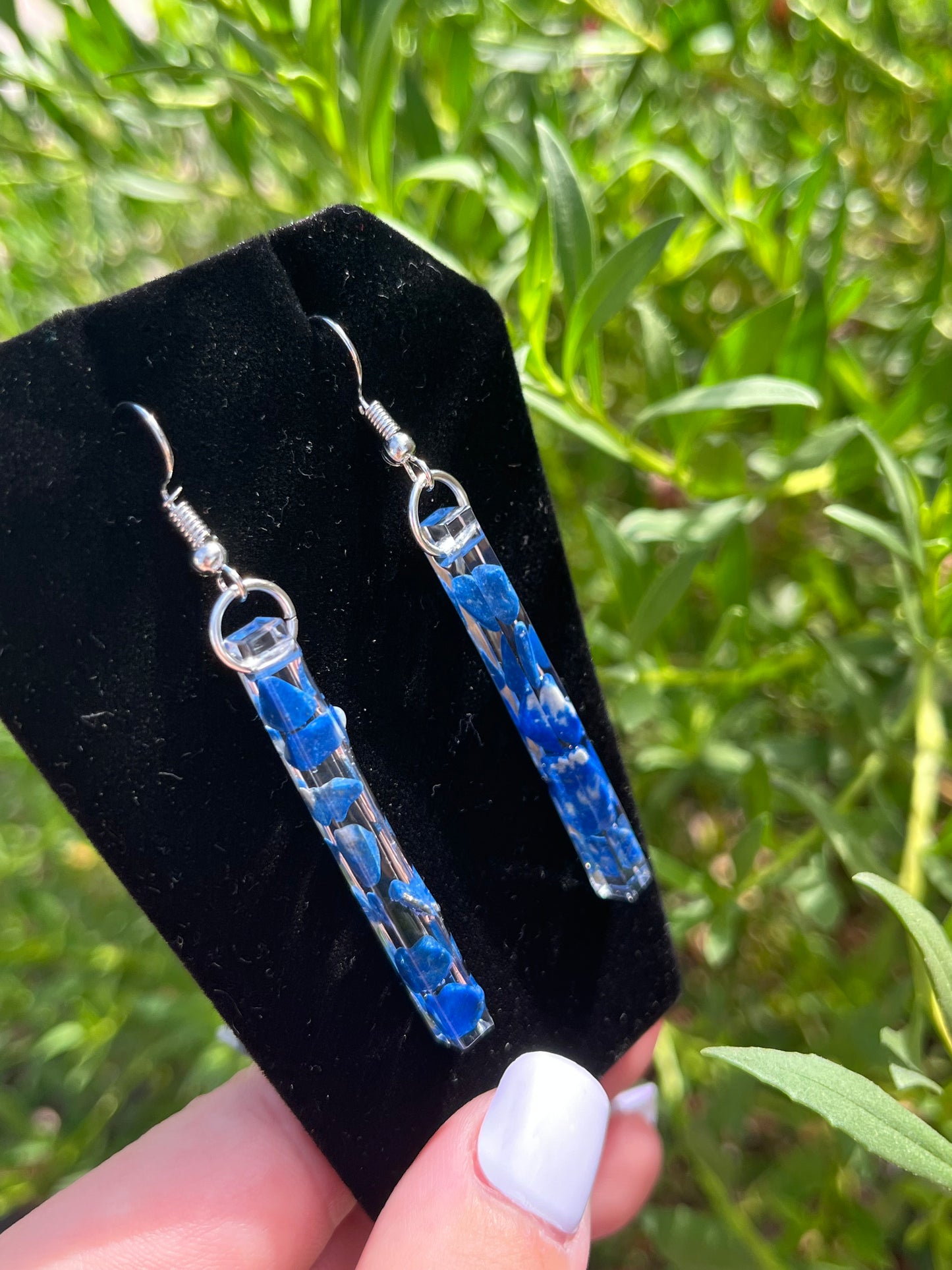 Lapis Lazuli Bar Earrings