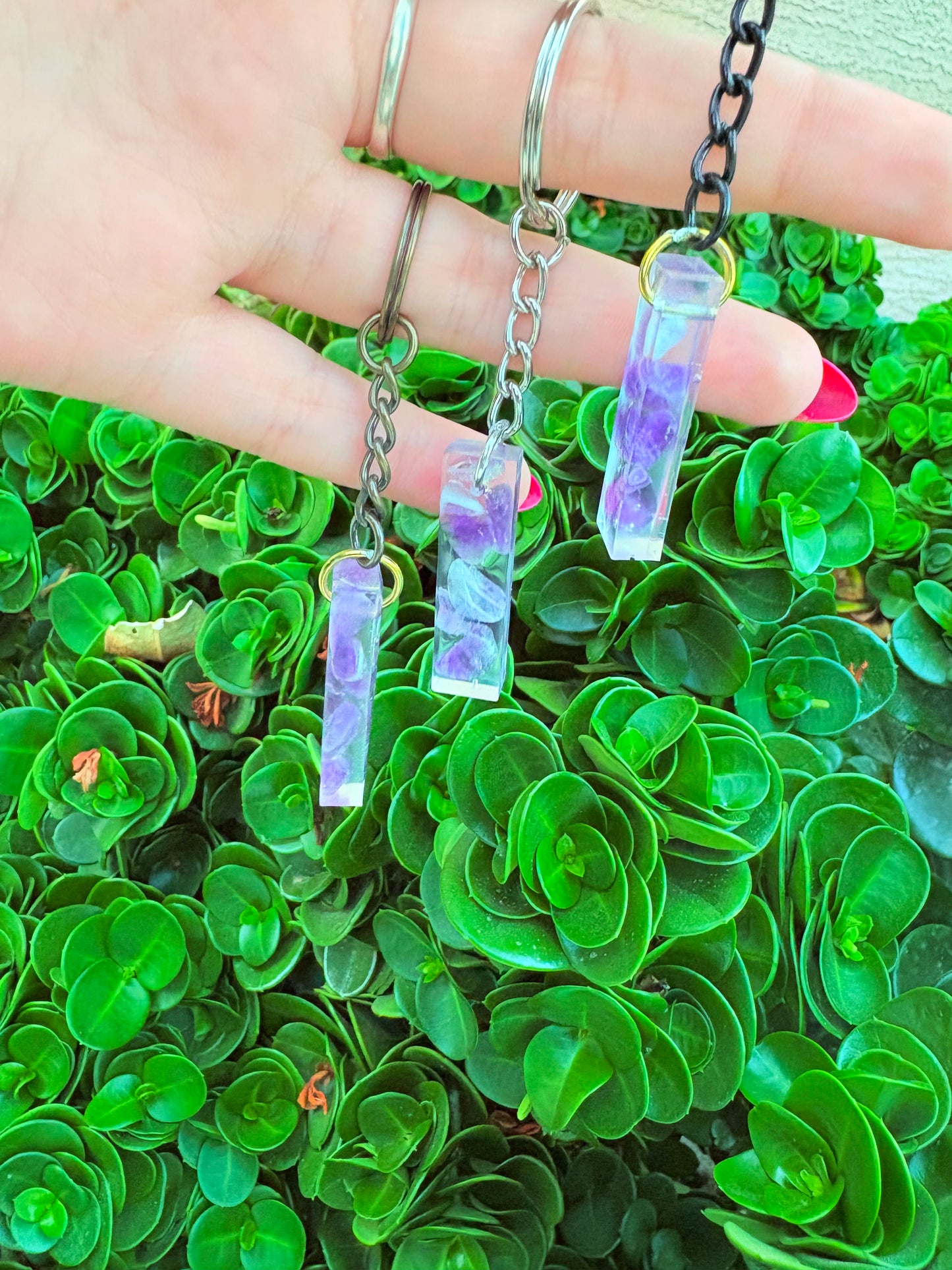 Amethyst Bar Keychain