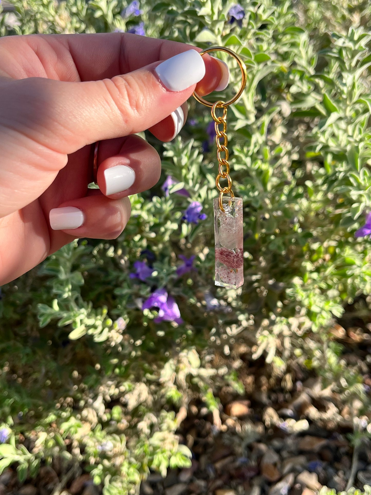 Strawberry Quarts Bar Keychain
