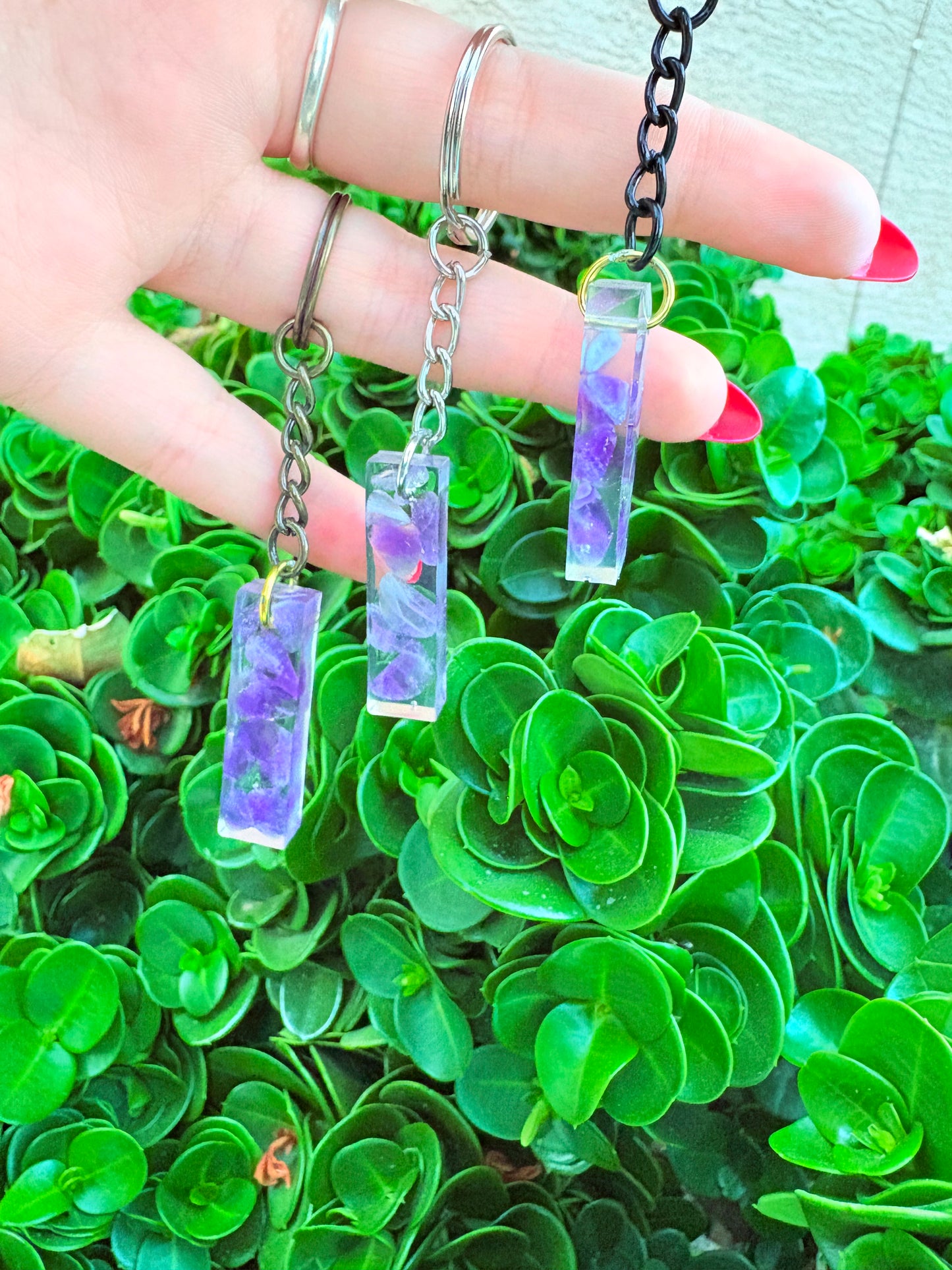 Amethyst Bar Keychain