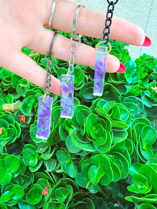 Amethyst Bar Keychain