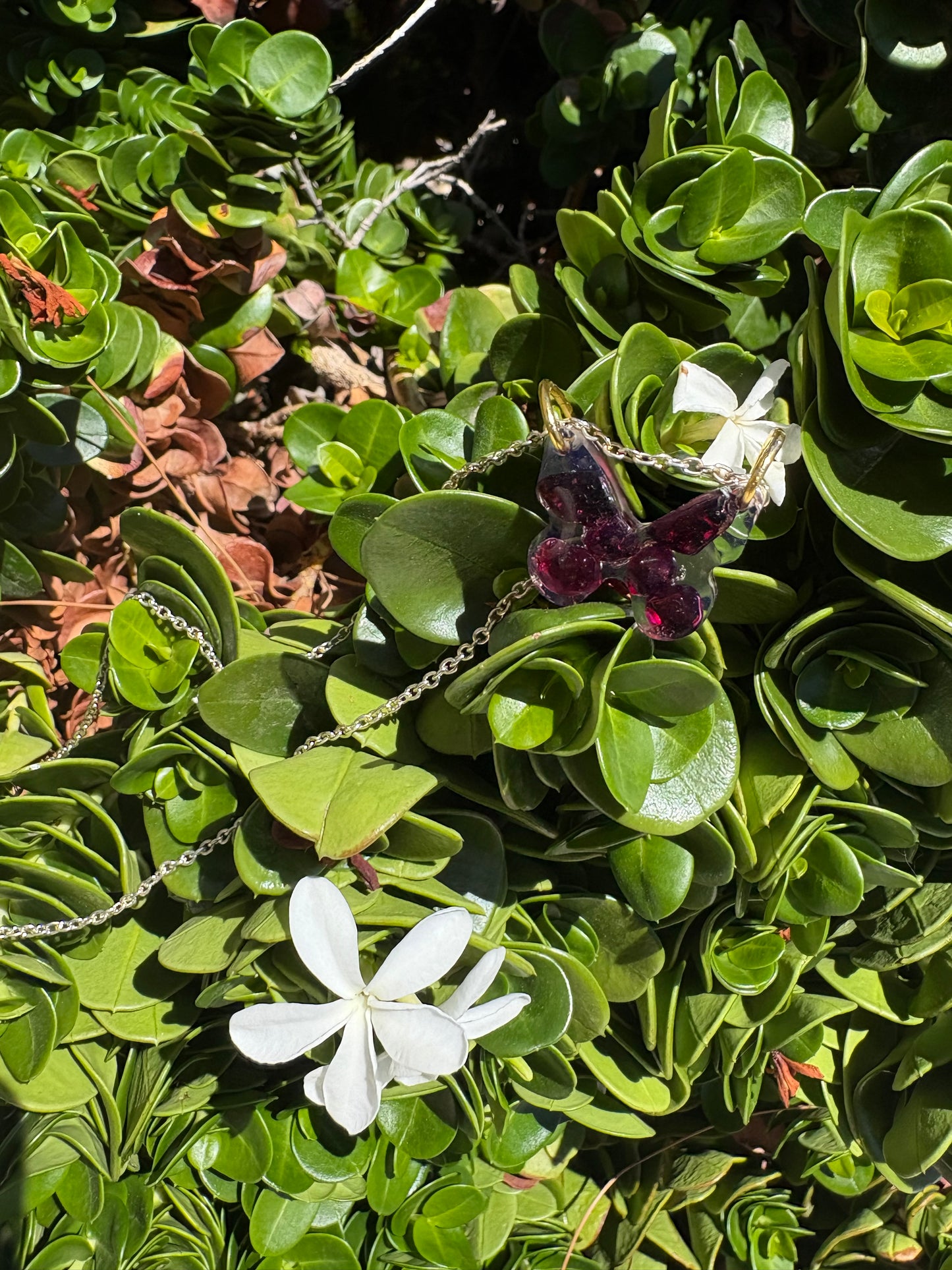 Garnet Butterfly Necklace