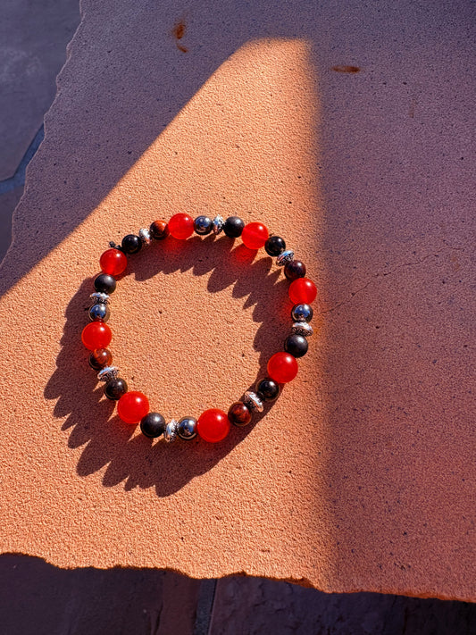 Red Jasper, Shungite, Hematite, Red TIger's Eye, & Obsidian