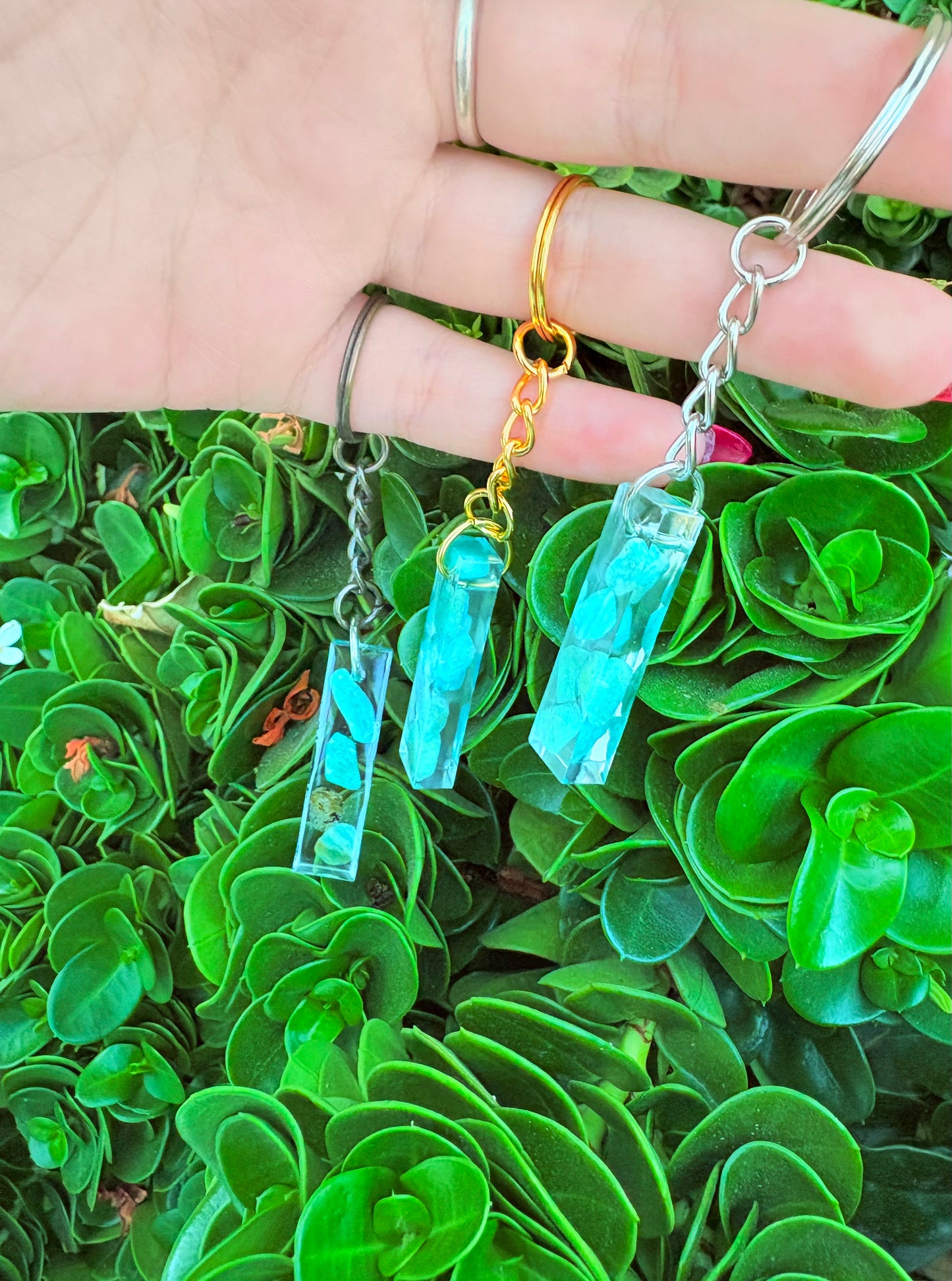 Amazonite Bar Keychain